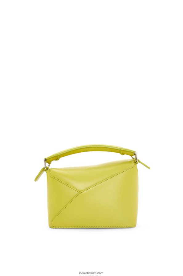 Loewe moterys mini dėlionės krašto maišelis iš satino veršio odos kalkių geltonumo BZ26XN211
