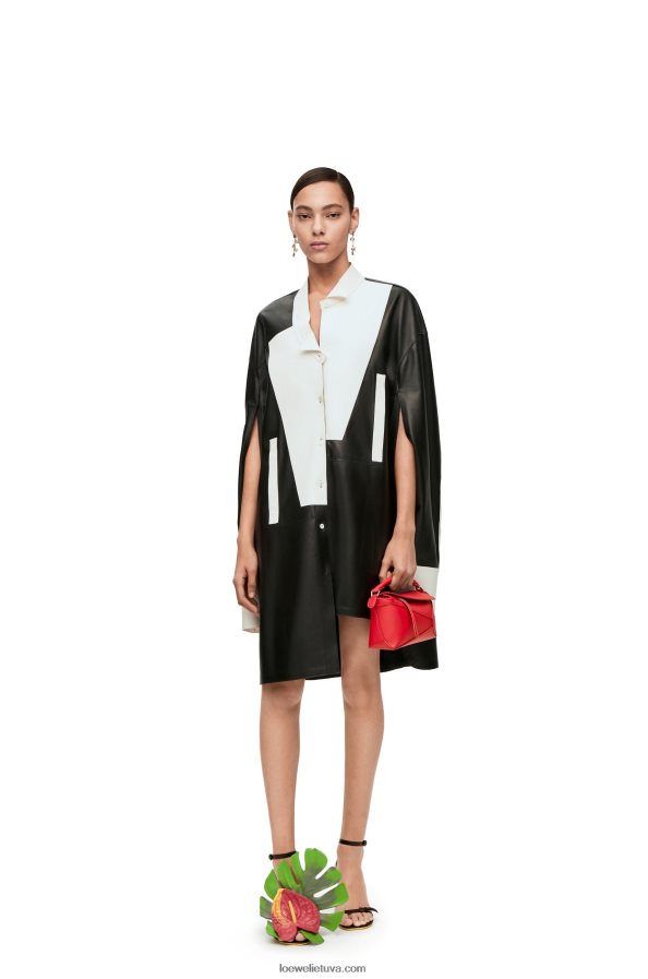 Loewe moterys mini dėlionės krašto maišelis iš satino veršio odos raudona BZ26XN213