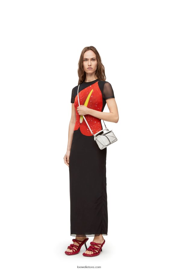 Loewe moterys mini dėlionės maišelis iš minkštos grūdėtos veršienos minkšta balta BZ26XN203