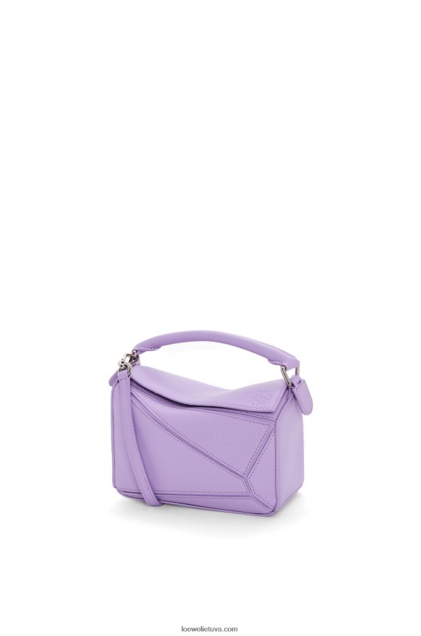 Loewe moterys mini dėlionės maišelis iš minkštos grūdėtos veršienos šviesiai violetinė BZ26XN199