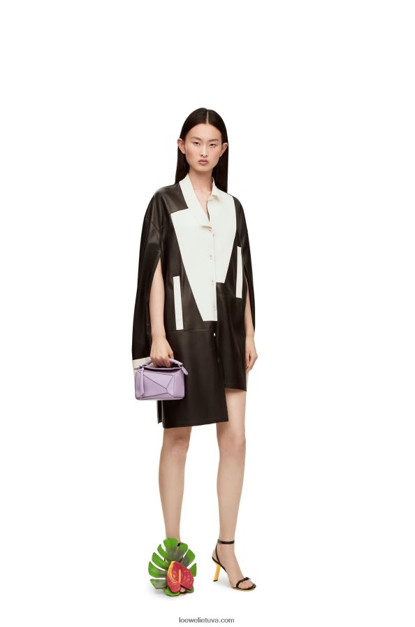 Loewe moterys mini dėlionės maišelis iš minkštos grūdėtos veršienos šviesiai violetinė BZ26XN199