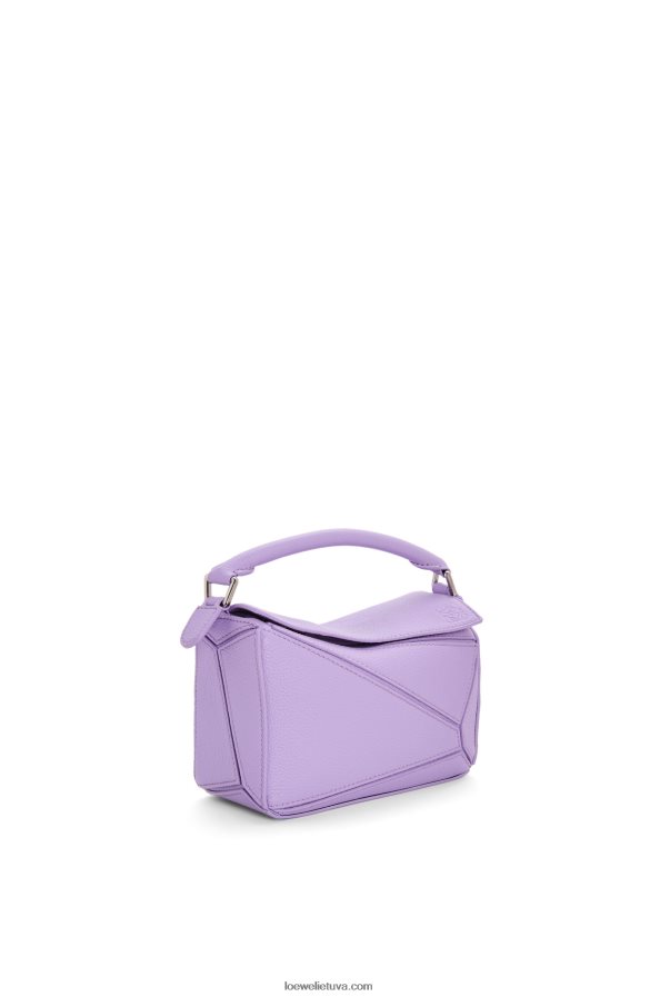 Loewe moterys mini dėlionės maišelis iš minkštos grūdėtos veršienos šviesiai violetinė BZ26XN199