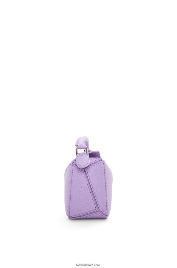Loewe moterys mini dėlionės maišelis iš minkštos grūdėtos veršienos šviesiai violetinė BZ26XN199