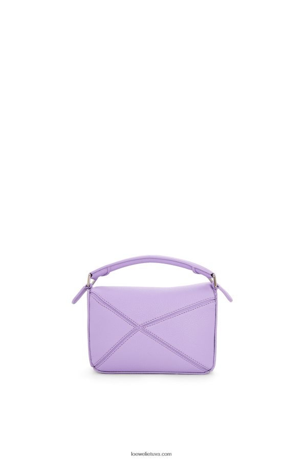 Loewe moterys mini dėlionės maišelis iš minkštos grūdėtos veršienos šviesiai violetinė BZ26XN199