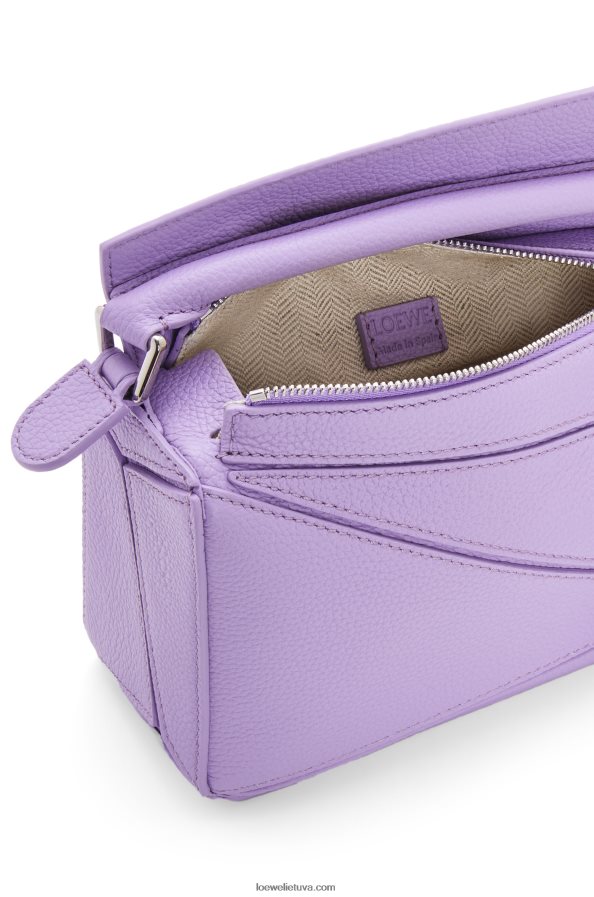 Loewe moterys mini dėlionės maišelis iš minkštos grūdėtos veršienos šviesiai violetinė BZ26XN199
