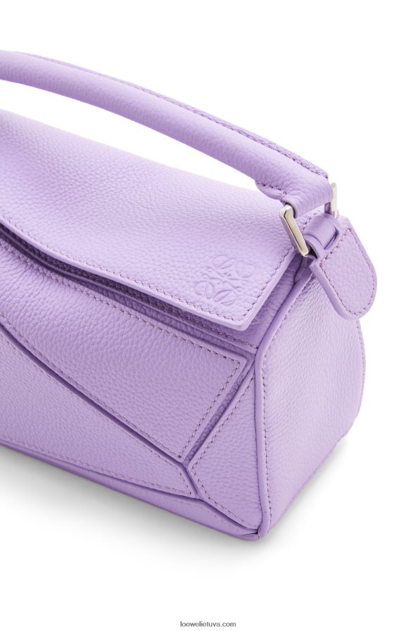Loewe moterys mini dėlionės maišelis iš minkštos grūdėtos veršienos šviesiai violetinė BZ26XN199