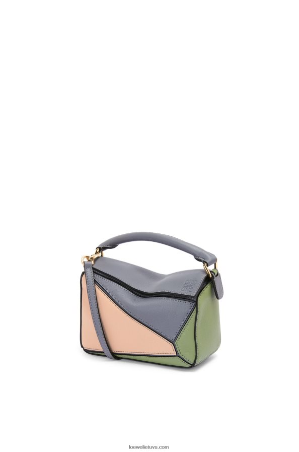 Loewe moterys mini galvosūkių maišelis iš klasikinės blauzdos odos asfaltas pilkas/nuogas BZ26XN284