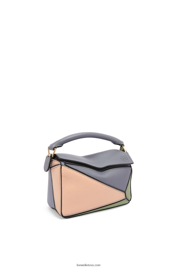 Loewe moterys mini galvosūkių maišelis iš klasikinės blauzdos odos asfaltas pilkas/nuogas BZ26XN284