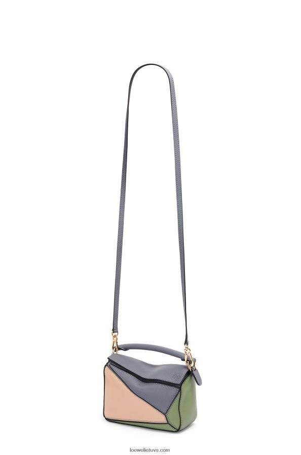 Loewe moterys mini galvosūkių maišelis iš klasikinės blauzdos odos asfaltas pilkas/nuogas BZ26XN284