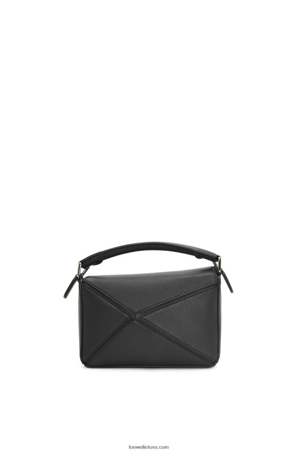 Loewe moterys mini galvosūkių maišelis iš klasikinės blauzdos odos juodas BZ26XN200