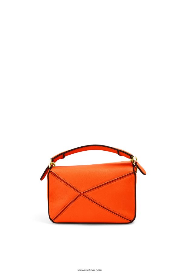 Loewe moterys mini galvosūkių maišelis iš klasikinės blauzdos odos oranžinė BZ26XN285