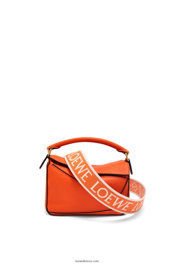 Loewe moterys mini galvosūkių maišelis iš klasikinės blauzdos odos oranžinė BZ26XN285