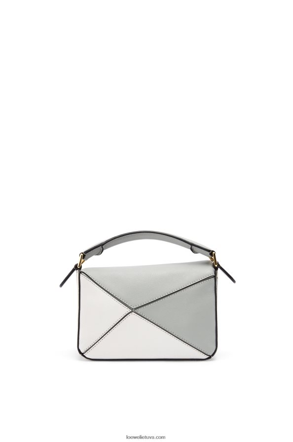 Loewe moterys mini galvosūkių maišelis iš klasikinės blauzdos odos pelenų pilka/marmuro žalia BZ26XN288