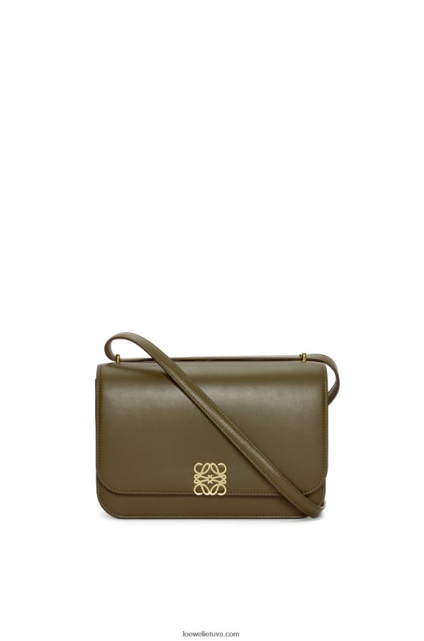 Loewe moterys gojos krepšys iš šilko veršio odos tamsiai chaki žalia BZ26XN374