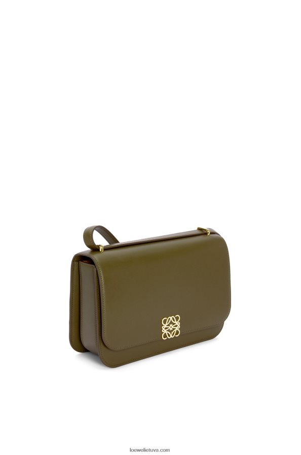 Loewe moterys gojos krepšys iš šilko veršio odos tamsiai chaki žalia BZ26XN374