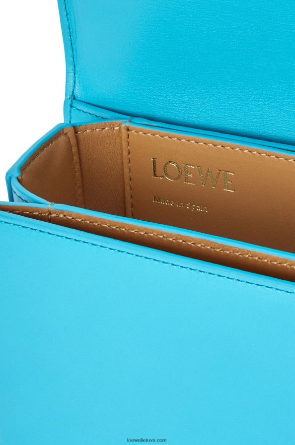 Loewe moterys mažas gojos krepšys iš šilkinės veršio odos žalsvai mėlyna BZ26XN309