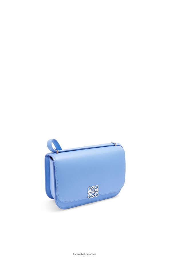 Loewe moterys mažas gojos krepšys iš šilkinės veršio odos celestino mėlyna BZ26XN508