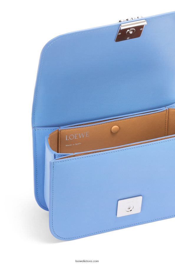 Loewe moterys mažas gojos krepšys iš šilkinės veršio odos celestino mėlyna BZ26XN508
