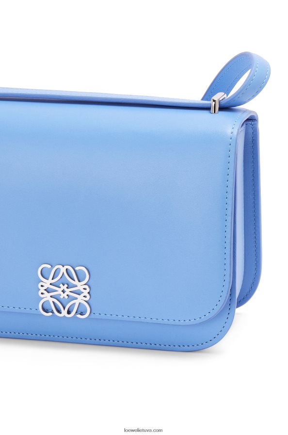 Loewe moterys mažas gojos krepšys iš šilkinės veršio odos celestino mėlyna BZ26XN508