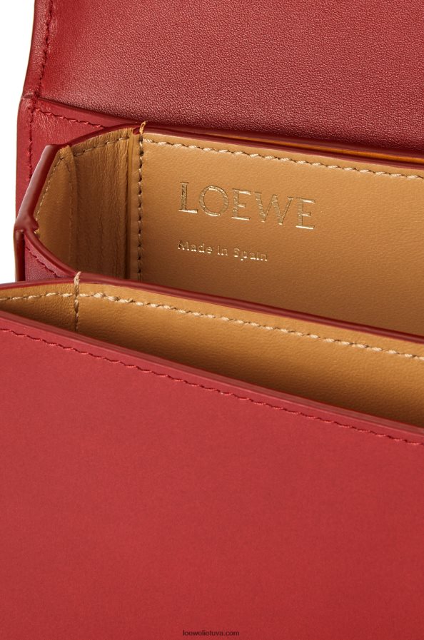 Loewe moterys mažas gojos krepšys iš šilkinės veršio odos gili raudona BZ26XN308