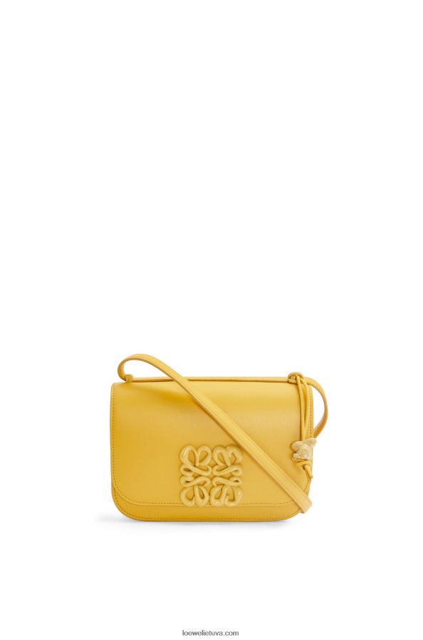 Loewe moterys mažas gojos krepšys iš šilkinės veršio odos šviesiai geltona glazūra BZ26XN263