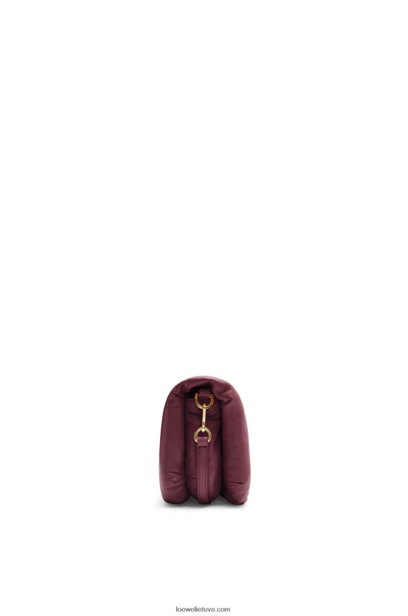 Loewe moterys mini puffer goya krepšys iš blizgios nappa ėriuko odos bordo BZ26XN251