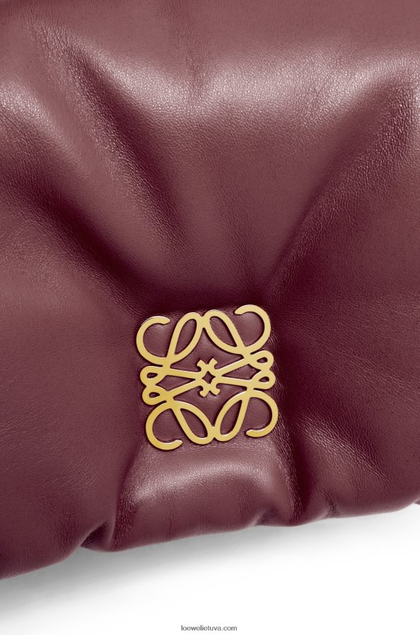 Loewe moterys mini puffer goya krepšys iš blizgios nappa ėriuko odos bordo BZ26XN251