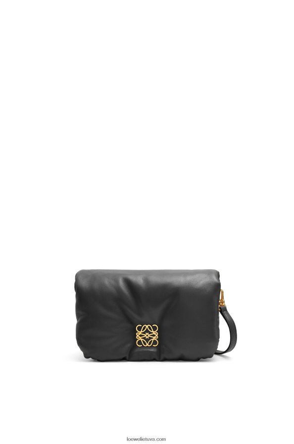 Loewe moterys mini puffer goya krepšys iš blizgios nappa ėriuko odos juodas BZ26XN413
