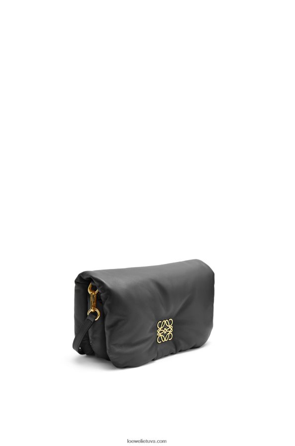 Loewe moterys mini puffer goya krepšys iš blizgios nappa ėriuko odos juodas BZ26XN413