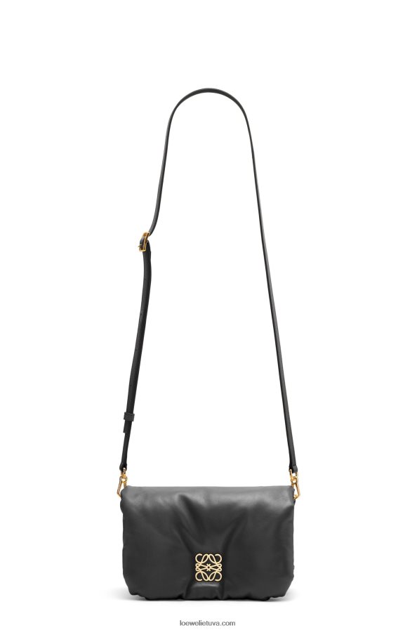 Loewe moterys mini puffer goya krepšys iš blizgios nappa ėriuko odos juodas BZ26XN413