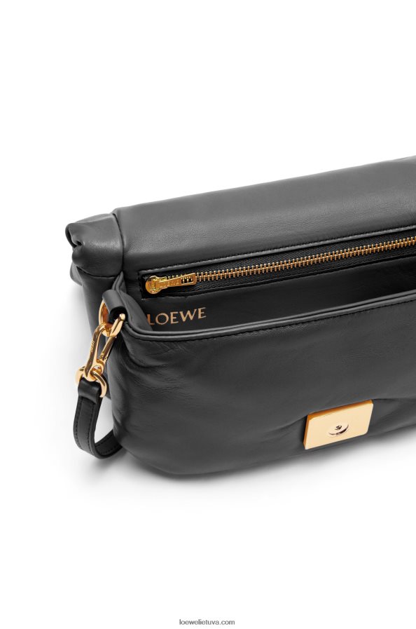 Loewe moterys mini puffer goya krepšys iš blizgios nappa ėriuko odos juodas BZ26XN413