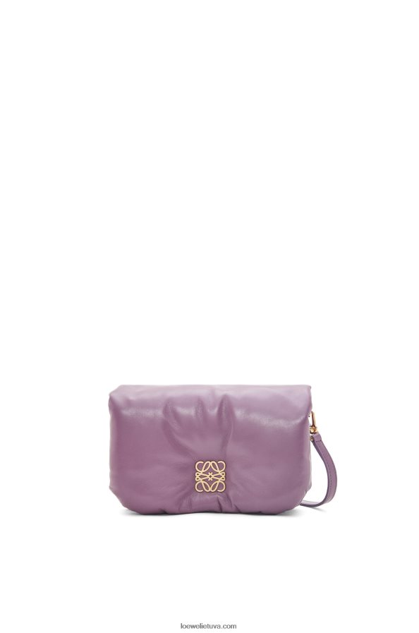 Loewe moterys mini puffer goya krepšys iš blizgios nappa ėriuko odos levandos BZ26XN322