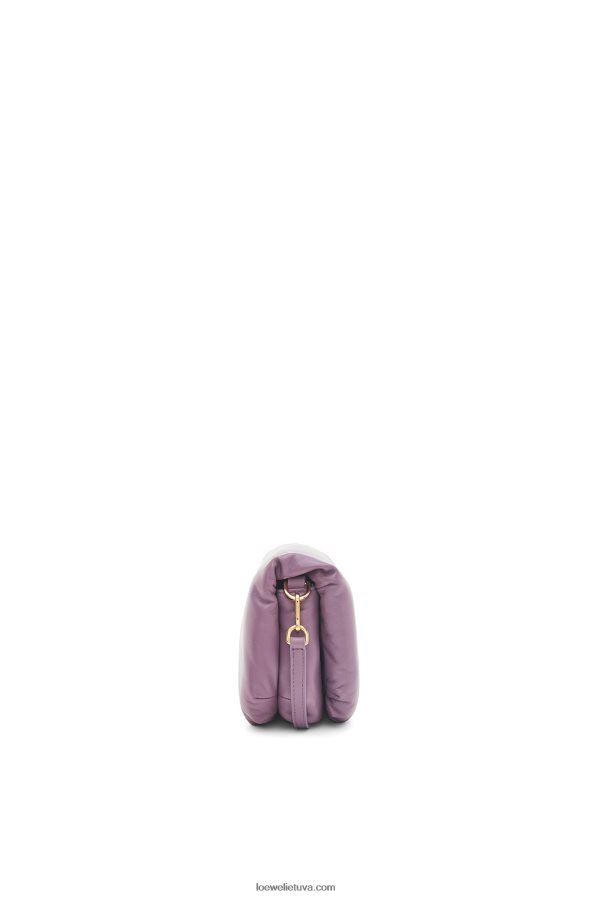 Loewe moterys mini puffer goya krepšys iš blizgios nappa ėriuko odos levandos BZ26XN322