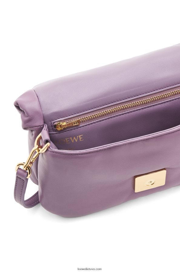 Loewe moterys mini puffer goya krepšys iš blizgios nappa ėriuko odos levandos BZ26XN322