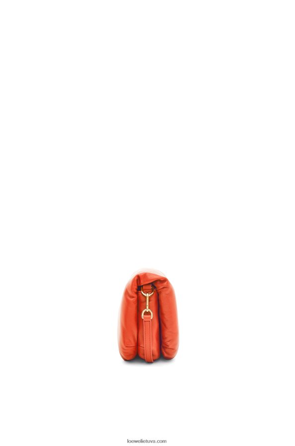 Loewe moterys mini puffer goya krepšys iš blizgios nappa ėriuko odos saulėtekio oranžinė BZ26XN326