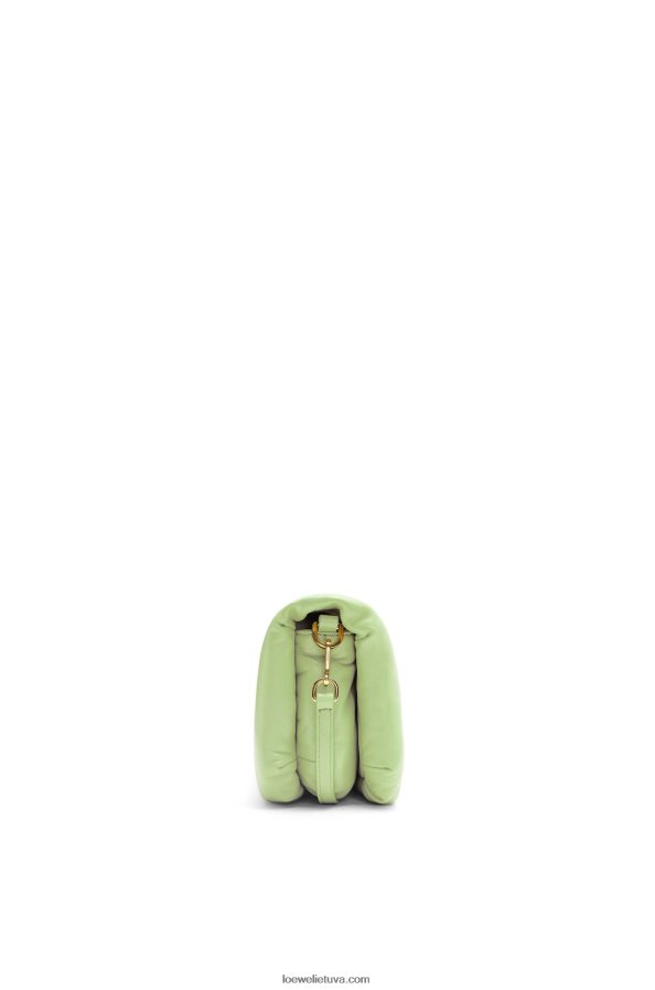 Loewe moterys mini puffer goya krepšys iš blizgios nappa ėriuko odos šviesiai šviesiai žalia BZ26XN247