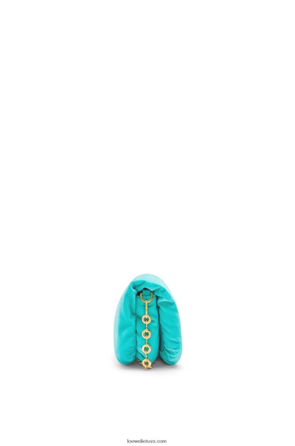Loewe moterys mini puffer goya maišelis iš aksomo karibų mėlyna BZ26XN248