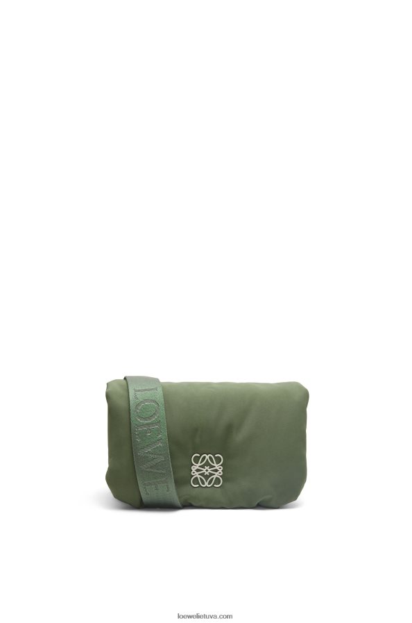 Loewe moterys mini puffer goya maišelis iš nailono vintažinė chaki BZ26XN430