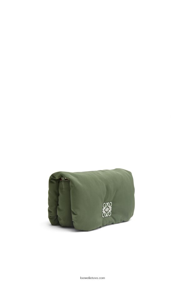 Loewe moterys mini puffer goya maišelis iš nailono vintažinė chaki BZ26XN430