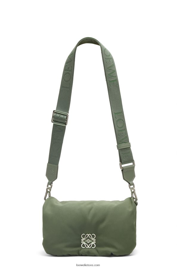 Loewe moterys mini puffer goya maišelis iš nailono vintažinė chaki BZ26XN430