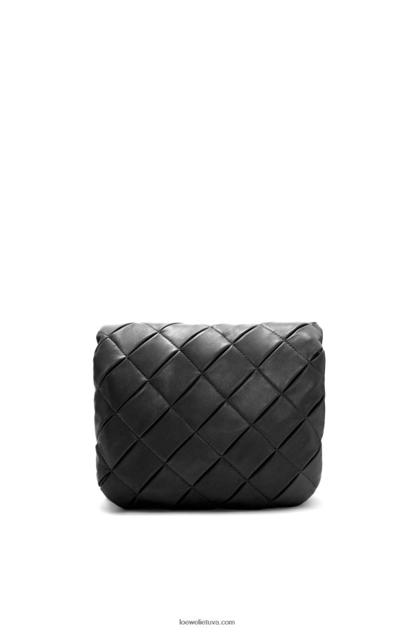 Loewe moterys pūkuotas goja iš klostuoto blizgaus napos ėriuko odos juodas BZ26XN384