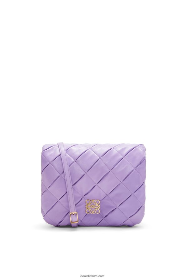 Loewe moterys pūkuotas goja iš klostuoto blizgaus napos ėriuko odos šviesiai violetinė BZ26XN379