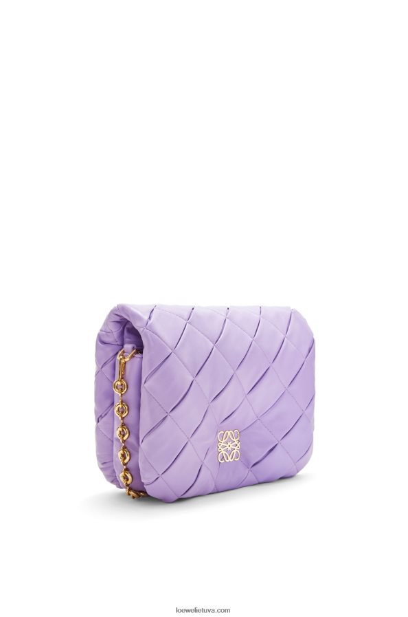 Loewe moterys pūkuotas goja iš klostuoto blizgaus napos ėriuko odos šviesiai violetinė BZ26XN379