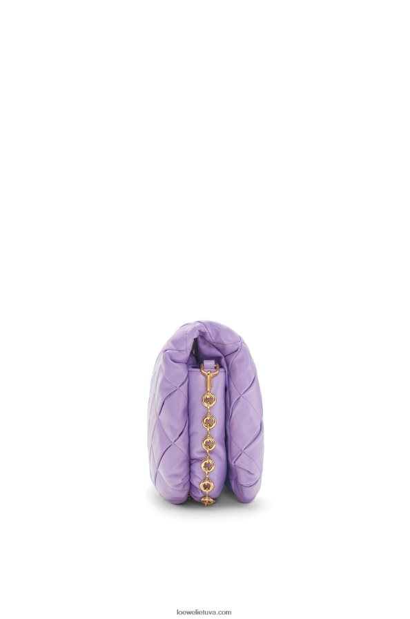 Loewe moterys pūkuotas goja iš klostuoto blizgaus napos ėriuko odos šviesiai violetinė BZ26XN379