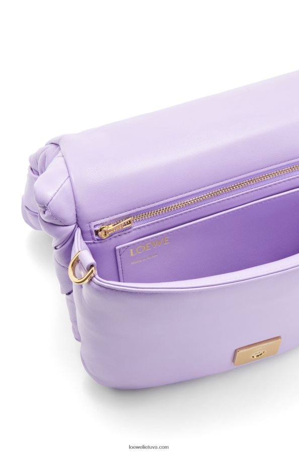 Loewe moterys pūkuotas goja iš klostuoto blizgaus napos ėriuko odos šviesiai violetinė BZ26XN379