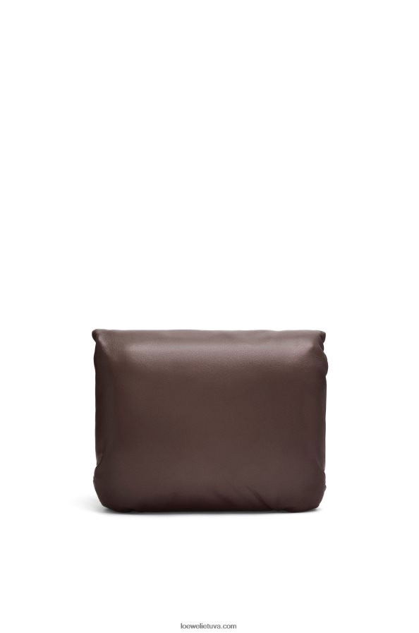 Loewe moterys puffer goya krepšys iš blizgios nappa ėriuko odos Juodasis šokoladas BZ26XN383