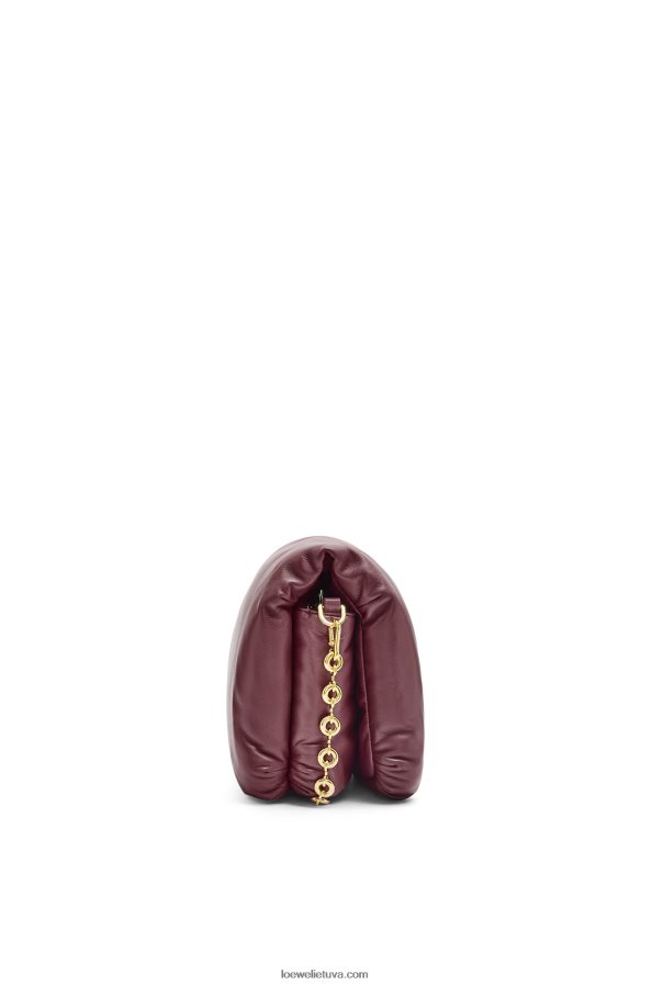Loewe moterys puffer goya krepšys iš blizgios nappa ėriuko odos bordo BZ26XN416
