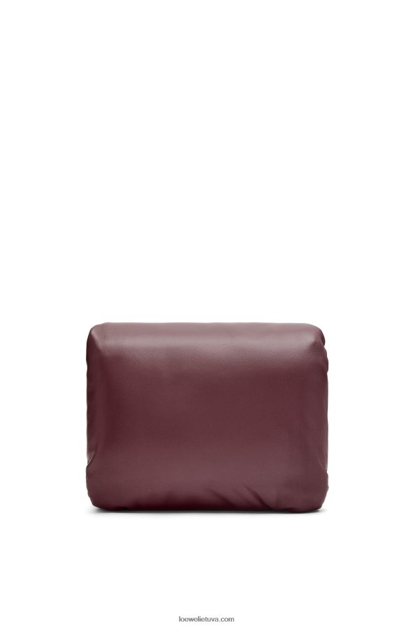 Loewe moterys puffer goya krepšys iš blizgios nappa ėriuko odos bordo BZ26XN416