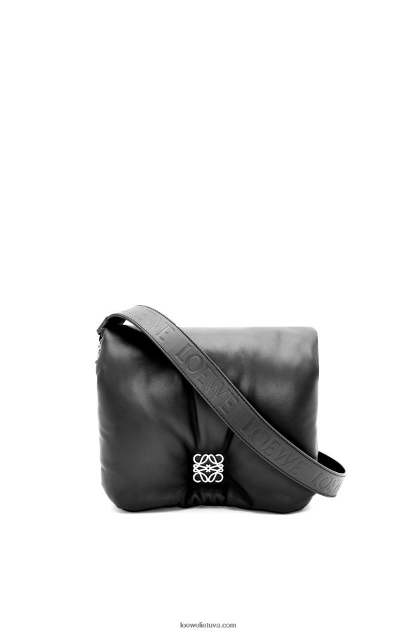 Loewe moterys puffer goya krepšys iš blizgios nappa ėriuko odos juodas BZ26XN385