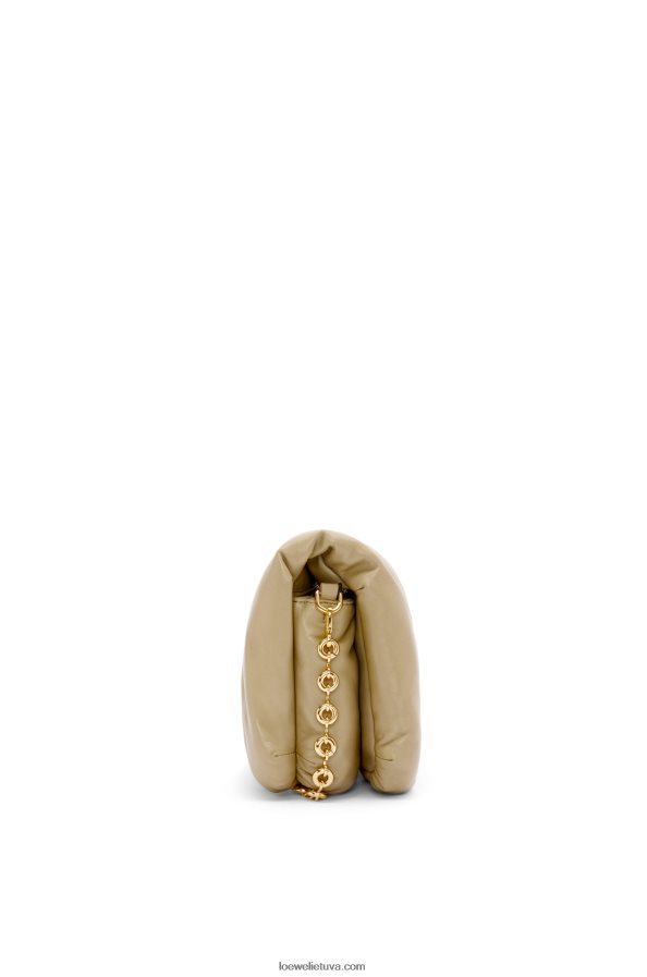 Loewe moterys puffer goya krepšys iš blizgios nappa ėriuko odos molio žalia BZ26XN386
